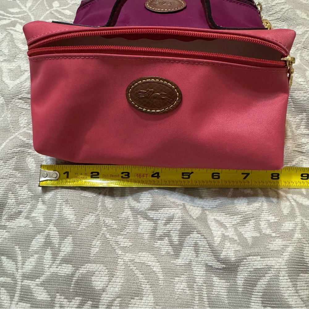 Longchamp Pink Cosmetic Bag with Leather Accents
